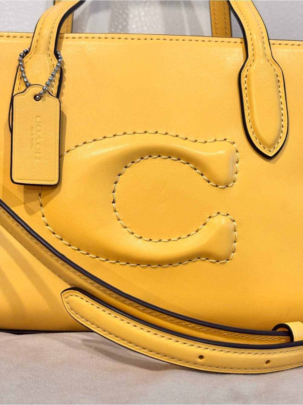 COACH Nina Yellow Small Tote Bag (Style #CT804) in the color Daisy NWOT - Picture 2 of 16